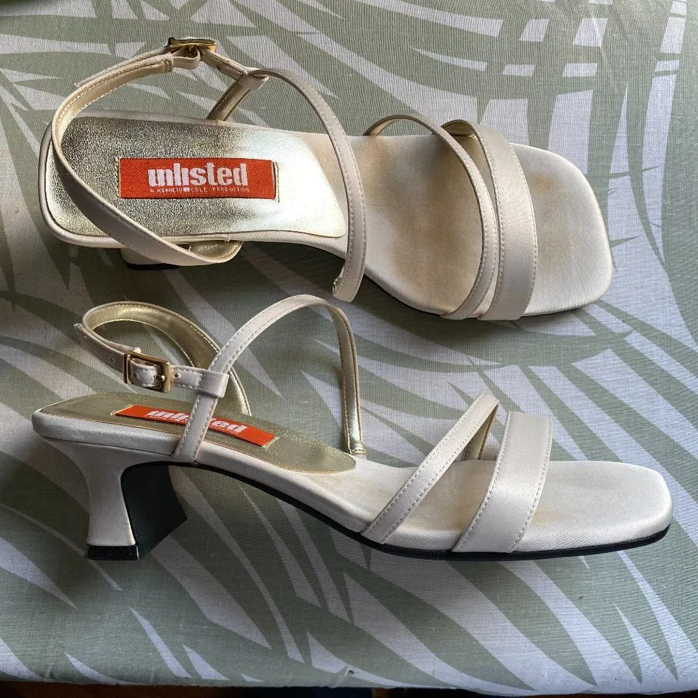 Bone Color Strappy Heels - Picture 5 of 10